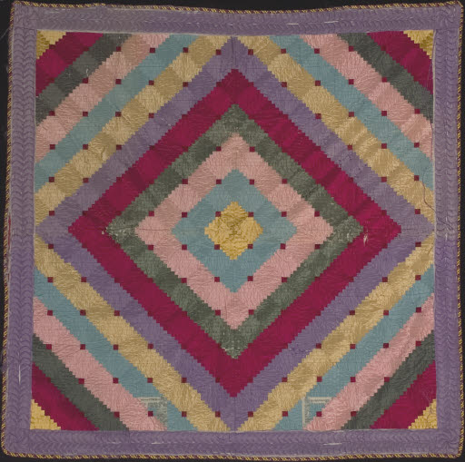 Log Cabin Quilt with Feather Border - Quilt
