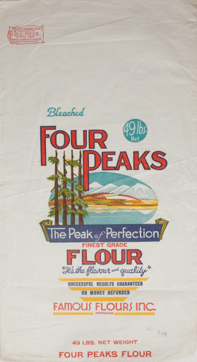 Bleached Four Peaks Flour Sack (Famous Flours Inc.) - Sack, Flour