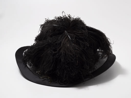 Mrs. J.L. Phelps' Black Silk and Feathered Hat - Hat