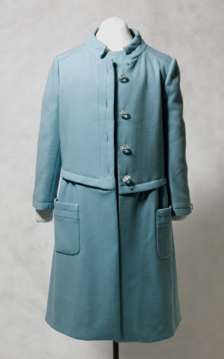 Woman's Blue Wool Coat Dress - Dress