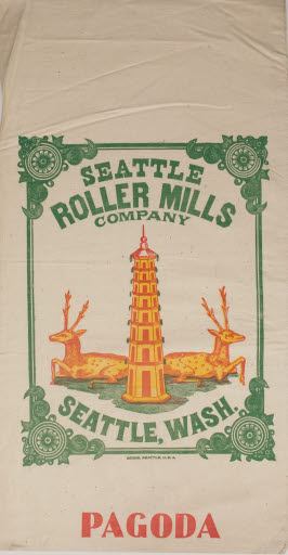 Seattle Roller Mills Company Pagoda Flour Sack - Sack, Flour