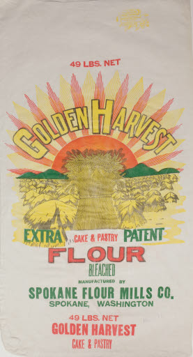 Golden Harvest Extra Cake and Pastry Flour Sack (Spokane Flour Mills) - Sack, Flour