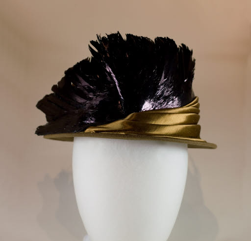 Brown Wool and Birdwing Hat - Hat