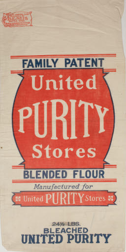 Family Patent United Purity Stores Flour Sack - Sack, Flour