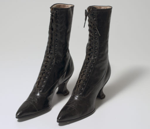 Woman's Black Leather Boot - Boot