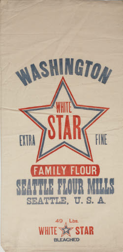 Washington White Star Extra Fine Family Flour Sack (Seattle Flour Mills) - Sack, Flour