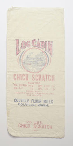 Log Cabin Flour Sack, Colville Flour Mills - Sack, Flour