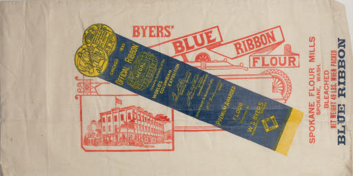 Byers' Blue Ribbon Flour Sack (Spokane Flour Mills) - Sack, Flour