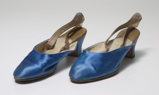 Woman's Blue Satin Evening Shoes - Shoe