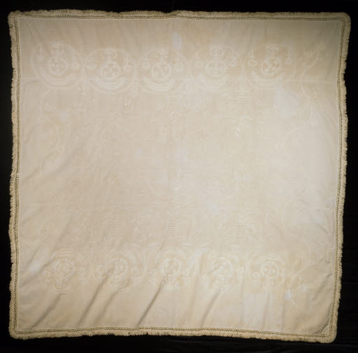 Flat-Stitch Embroidered Counterpane - Coverlet