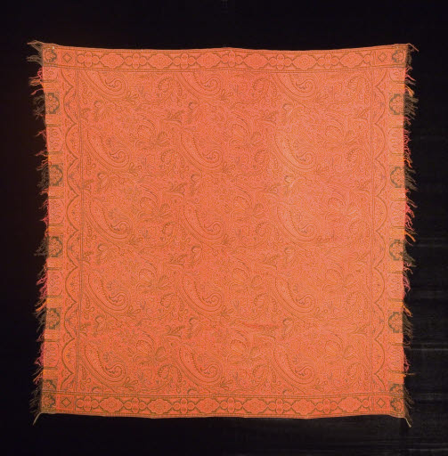 Red brown paisley shawl. - Shawl