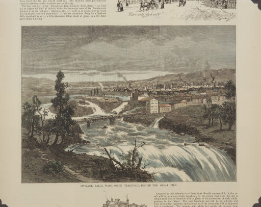 Spokane Falls, Washington Territory, Before the Great Fire - Print
