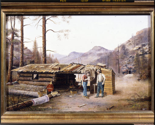 Prospectors Camp or Miners and Cabin - Painting