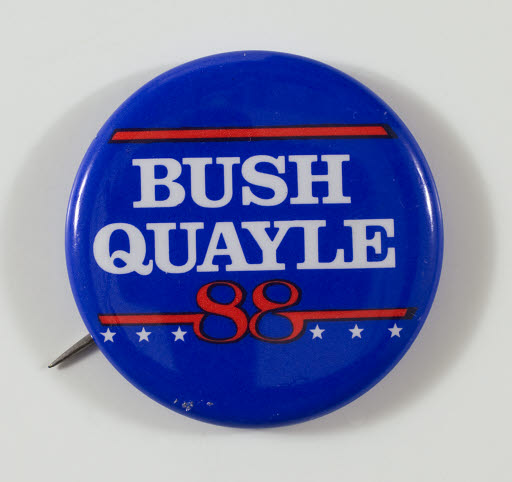 Bush and Quayle 88 Campaign button - Button, Political