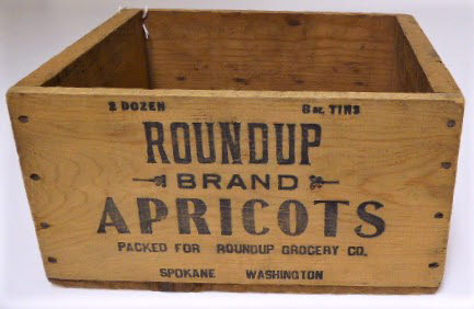 Roundup Grocery Company Apricot Box - Box, Food Storage; Crate, Shipping