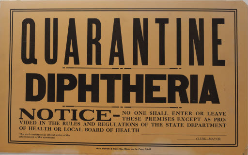 Diphtheria Quarantine Sign - Sign