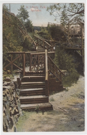 "In Liberty Park, Spokane." - Postcard