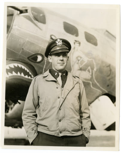 James Crow Standing in Front of His Plane, Tortorelli, Italy, November 15, 1944 - Photograph