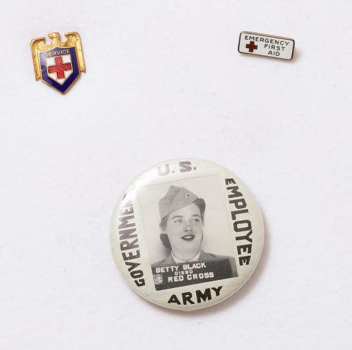 WW II American Red Cross Service and Identification Pins, Betty Black - Pin, Insignia