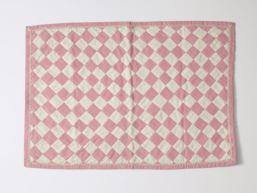 Pink and White Cotton Doll Quilt - Accessory, Doll
