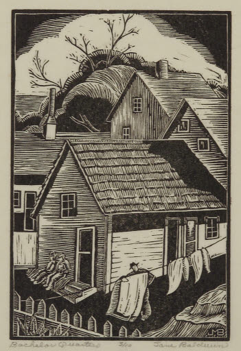 Bachelor Quarters - Print; Woodcut