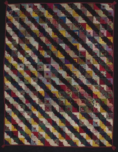 Silk Log Cabin Quilt - Quilt