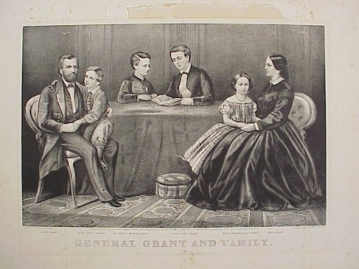 General Grant and Family - Lithograph