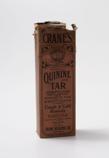 Crane's Quinine Tar Medicine box and bottle - Container, Medicine