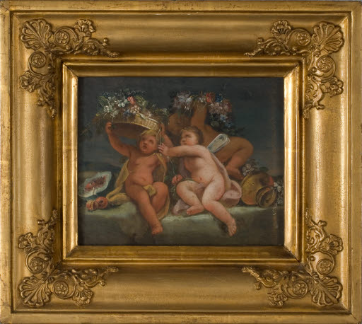 Putti with Flowers - Painting