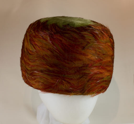 Orange Feathered Cloche Hat - Cloche