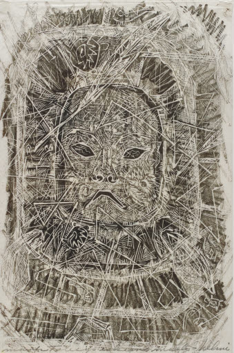 Mark Tobey's Eskimo Mask - Linocut