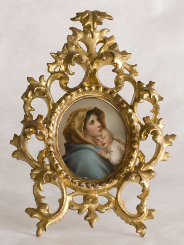 Madonna in Golden Frame - Painting; Painting, Miniature