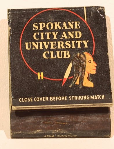 Spokane City and University Club Matchbook - Matchbook