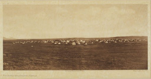 Sun Dance Encampment-Piegan (plate 192; portfolio 6) - Photogravure