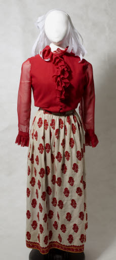 Woman's Red Chiffon Blouse - Blouse