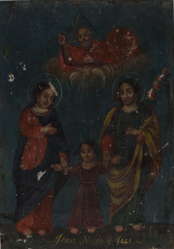 Jesus Maria y Jose, Mexican Retablos - Retable