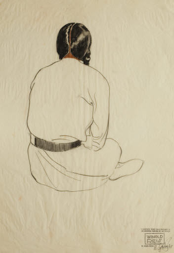 Study, Seated Figure, Untitled - Drawing; Portrait