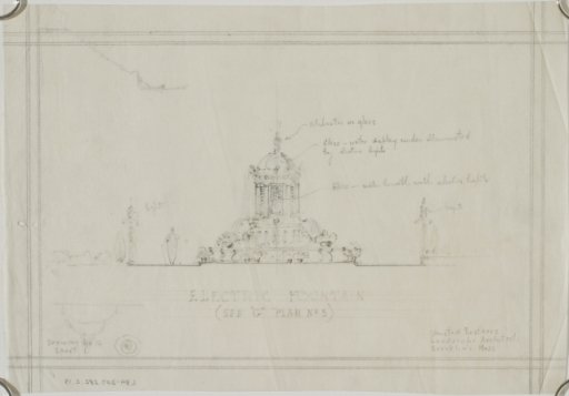 "Electric Fountain (See 'G' Plan No 5)" for The Davenport Hotel Roof Garden and Pavilion, Spokane, WA, c. 1913