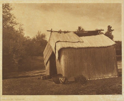 A Mat House-Skokomish (plate 301; portfolio 9) - Photogravure