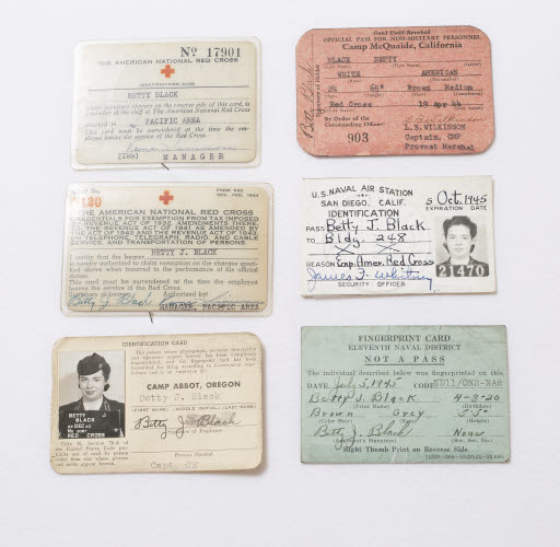 WWII Red Cross Nurse Identification, Betty Black - Card, Identification; Tag, Dog