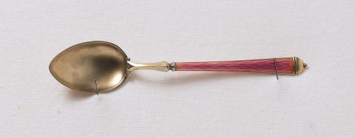 Helen's Pink Enamel Spoon