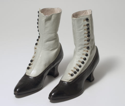 Woman's White and Black Boots - Boot