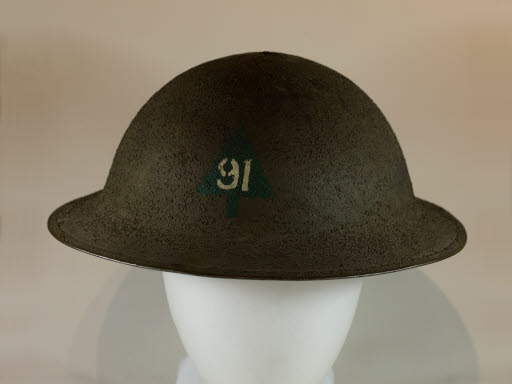Lt. John Happy's 91st Division WW1 Helmet - Helmet, Military